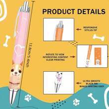 8pcs/Set Dog Shaped Ballpoint Pen Gift Set, Cute Stationery, Suitable For School, Office Desk Decoration, Valentine's Day Gift For Her School Supplies,Back To School