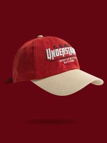 1 Stück Unisex einfarbige lässige Baseballkappe mit Buchstickerei, vielseitige Modische Kappe geeignet für Outdoor-Aktivitäten und den täglichen Gebrauch