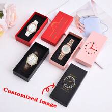 1pc Watch Box With Sponge Lid And Bottom, Jewelry Gift Box For Birthday Present