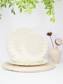 10 chiếc/20 chiếc/50 chiếc Đĩa giấy hình vỏ sò màu kem Đĩa ăn tối dùng một lần Đĩa giấy tiệc dùng một lần cho bánh tráng miệng cho sinh nhật, đám cưới, tiệc cô dâu, trang trí tiệc - Màu be - Xem 4