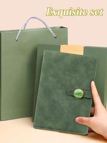 定制 3 件个性化 A5 笔记本套装，定制仿皮封面 200 页笔记本，非常适合商务、毕业和教师礼物，包括笔和笔芯、办公用品、父亲节、毕业季礼物和礼品盒。 - 彩色 - 查看 6