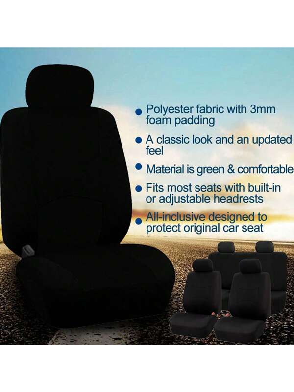 1/2/5 Set All Season Universal Car Seat Cover, Thin Cloth Cushion Pad, Breathable Elastic Mesh Fabric Seat Protector Covers