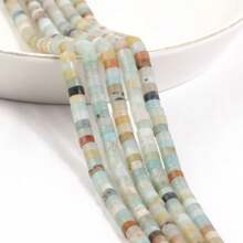 Pierres naturelles de 4x2 mm - Howlite, Agate, Quartz, Jaspe. Perles en forme de cylindre tube pour la fabrication artisanale de bracelets, colliers et accessoires de bijouterie DIY pour femmes