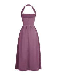 Unadoll 女士春季露背吊带拉链连衣裙，休闲优雅，适合海滩、度假、约会、音乐节、情人节、生日等场合。