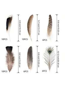 24 قطعة/30 قطعة/40 قطعة/48 قطعة/50 قطعة خليط من الريش المناسب لأعمال الحرف اليدوية والزفاف وديكورات الحفلات - أنماط فريدة، 4-12 بوصة، ألوان زاهية ناعمة، رائع لديكور المنزل ومشاريع الفن والمناسبات الخاصة