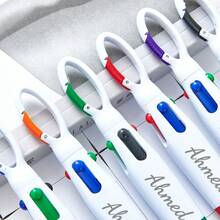 1-80支装定制四色圆珠笔，多色笔，四合一按动式四色圆珠笔，适用于办公、学校用品、学生、礼品、派对赠品 - 彩色 - 查看 3