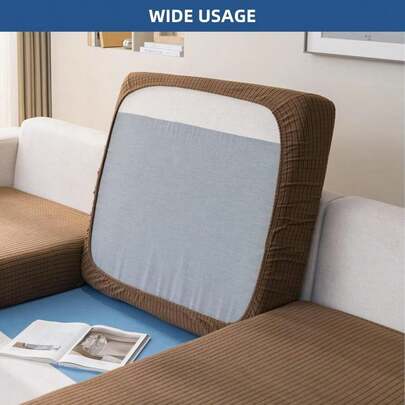 Eismodra Couch Cushion Covers Magic Stretch Sofa Slipcover For 3 Cushion Couch Dogs Pet L Shape 2 Seat Replacement Furniture Protector,Dark Gray Length 37-53 Inches(Only 1 Piece)