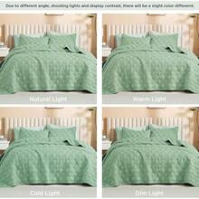 Size Quilt Bedding Set Teal - Full Lightweight Comforter Bedspreads & Coverlets Turquoise - Bedding Cover Bed Decor All Season - 3 Pieces (1 Quilt, 2 Pillowcases) - Sage Green - View 5