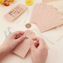 1pc/2pcs/4pcs Portable Leather Earring Rack, 1mm Leather Earring Display, Earring Holder Hanger, Jewelry Storage Box For Earrings And Studs For Women Storage Organizer Travel Essentials Back To School Dormitory Storage - Multicolor - View 2