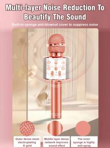 1pc Wireless Microphone Singing And Audio Integrated Home KTV Mobile Phone Music Speaker Karaoke Singing Suitable For Teenagers And Adults To Spend Time Party Interactive Entertainment