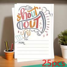 10/25/50张邀请卡、感谢卡和表彰奖励卡，尺寸为15.2x10.2厘米/6x4英寸，适用于教师、员工、办公室职员和工作场所公告栏。 - 彩色 - 查看 10