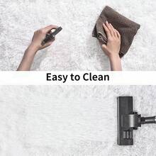 Soft Fluffy Shag Throw Area Rug, 2x4 Black, Non-Slip Bedroom, Hallways, Bedside, Dorm, Living Room - Long Shaggy Rug - Putih - View 6