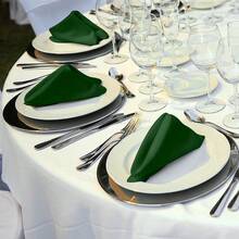 New-2025  12 Piec Satin Napkins Soft Dinner Napkins Square Table Napkins 17 X 17 Inch For Rtaurant Weddings Party Dinner Dration(Fort Green) - 綠堡 17 x 17 英寸 - 查看 6