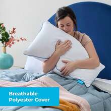 Two Pack Shredded Gel Memory Foam Pillow – Cooling Bed Pillow – Side, Stomach, And Back Sleepers – Pack Of 2 – Queen White