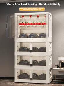 5/4/3/2/1 Layer No-Assembly Baby Wardrobe Folding Storage Cabinet, Household Snack Organizer Box, Multi-Layer Children Closet