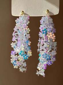 Boucles d'oreilles pendantes minimalistes à pampilles colorées en forme d'étoile, à la mode et polyvalentes pour femmes