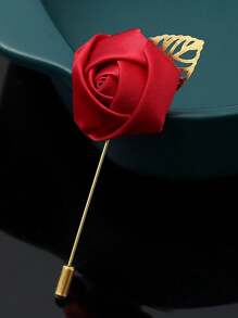 1 pieza Alfiler de solapa de moda para hombre, broche de flor artificial para el novio, decoración del pecho del traje de boda, boutonnière para maestro de ceremonias