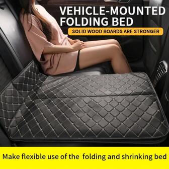 Letto pieghevole da posizionare sul sedile posteriore dell'auto - Materasso da viaggio in pelle, senza necessità di gonfiaggio, comodo per viaggi in macchina