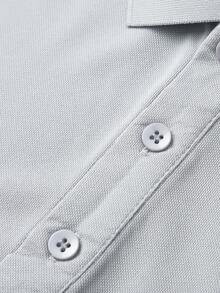 GRDR Men's Casual Solid Color Short Sleeve POLO Shirt, Summer - Light Grey - View 7