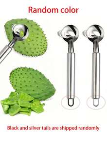 1/5 件套仙人掌削皮器套装 - 不锈钢水果蔬菜削皮器、勺子瓜球器和去籽器 - 适用于家庭和餐厅的易于使用的厨房小工具