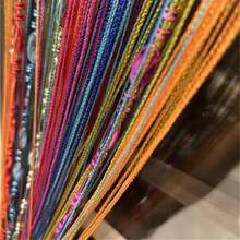 100cmX200cm Decorative Door String Curtain Beads Wall Panel Fringe Window Room Divider Blind For Wedding Coffee House Parts Door Divider Beads Tassel Screen Decoration (Colorfull 25) - Rượu vang đỏ 25 - Xem 10