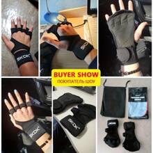 SKDK 1 par de guantes de entrenamiento con muñequeras - Agarre de silicona antideslizante, diseño de media-dedos, cierre ajustable, adecuado para gimnasio, yoga, ciclismo, dominadas, escalada. Disponible en colores negro y verde militar. Construcción duradera, unisex. Una opción ideal para accesorios de fitness, protección de manos para yoga y equipo de entrenamiento. Accesorios de gimnasio, calleras