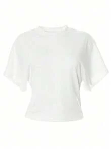 Budhaul Biała luźna koszulka T-shirt Modna na lato