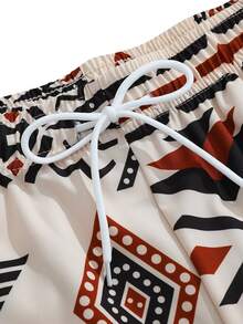 Men's Tie-Dye Flower Retro Print Casual Shorts, Lightweight Summer Fashion Retro Streetwear Beach Pants