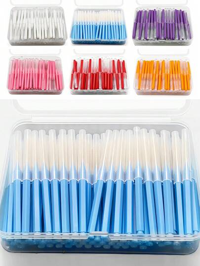 30/60pcs Interdental Brushes For Deep Cleaning - 0.6-1.5mm Nylon Bristles, Stainless Steel Wire, Ideal For Teeth & Gaps, Oral Hygiene Essentials