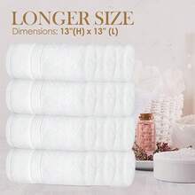 New  White Wash Cloths For Your Face - 12 Pack Premium Cotton Washcloths - Hotel & Spa Bathroom Face Towels - 13x13 Face-Cloth - Wh - View 2
