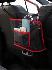 1 Stück extra große Auto Aufbewahrungstasche - Strapazierfähige Organizer-Tasche für Fahrzeuge, Rückbank Mesh-Halter für Handy, Dokumente und mehr - Aufbewahrungsregal, Taschen für Handy und Dokumente