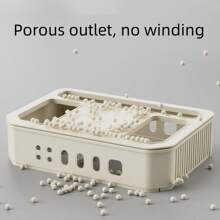 1pc Large Capacity Multi-Hole Cord Management Storage Box, Minimalist Style Available In Multiple Colors, Multi-Slot Design Helps Organize Tangled Cables, Suitable For Daily Desk Organization