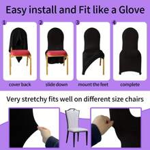 PcsStretch Spandex Chair Cover White Black Polyester Chair Slipcovers Dining Living Room Universal Fitted Chair Slipcovers Protector For Wedding Party Holidays Banquet Celebration