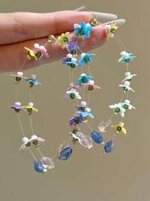 Boucles d'oreilles pendantes minimalistes à pampilles colorées en forme d'étoile, à la mode et polyvalentes pour femmes