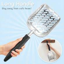 Cat Litter Scoop,Mesh Shovel,Stainless Steel Metal Scoop,Poop Sifting,Mesh Shovel,Suitable For Cat Litter Box(Black) - Nhiều màu - Xem 6