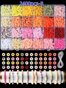 Set de manualidades para hacer pulseras con cuentas de arcilla, incluye 4800 cuentas de arcilla polimérica tipo "preppy" con encantos para hacer joyas, manualidades DIY de cumpleaños