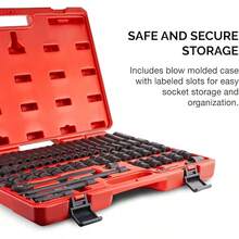 Set de vasos de impacto maestros de 3/8" y 1/2" - 38 piezas - con medidas estándar SAE (pulgadas) y métricas (mm) - de vaso profundo y superficial - Acero Cr-V - Incluye vasos Duométricos - Profundo y superficial - Ver 3