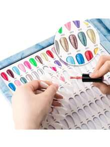 1pc Nail Color Card Display Book, Crocodile Pattern Color Card Book, PU Color Card Book, Nail Gel Display Book, Built-In Color Card Book.