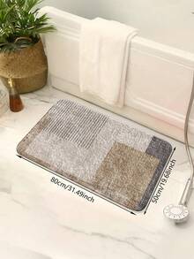 1 件现代几何跑步垫 - 柔软仿羊羔绒面料，防滑 TPR 背衬，米灰色，矩形，适用于客厅、卧室、走廊或户外空间，易于清洁的家居装饰垫入口装饰