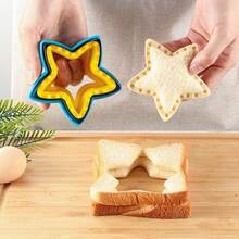 áquina de corte y sellado de sándwiches, cortadora de plástico para galletas, herramientas de cocina para el hogar, moldes para hornear, corte creativo - estrella - Ver 9