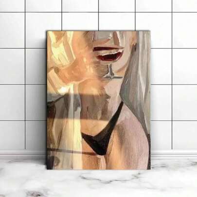 HALFLEMART Set da 1/3/5 pezzi di cartellone estetici femminili, opera d'arte di pittura ad olio sul corpo umano, cartellone di sessualità, decorazione da parete, arte su tela, con cornice opzionale