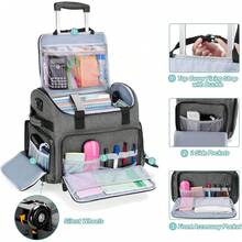 Rolling Teacher Bag, Rolling Cart For Teachers With Wheels, Large Teacher Tote Bag For Women, Gray (Patented Design) - Gray_ - View 3