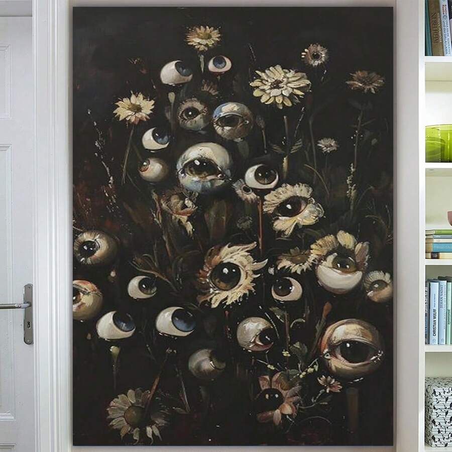 Framed 1PC Room Decor Gothic, Weird, Eye Poster Wall Decoration Art Canvas Print Poster Suitable For Aesthetic Room Decoration, Bedroom Decoration And Bathroom Decoration - Framed - View 1