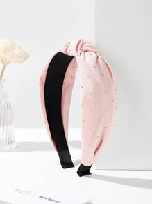 1 Peça Faixa de Cabelo de Tecido com Borda Larga e Cristais Brilhantes Torcidos, Faixa de Cabelo para Mulheres, Acessórios de Cabelo, Diadema, Aro de Cabelo