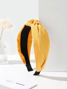 1 Peça Faixa de Cabelo de Tecido com Borda Larga e Cristais Brilhantes Torcidos, Faixa de Cabelo para Mulheres, Acessórios de Cabelo, Diadema, Aro de Cabelo