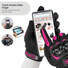 1 Pair Motorcycle Gloves, Breathable Motorcycle Touchscreen Full Finger Gloves, Motocross Riding Gloves, Outdoor Sports Gloves, Unisex - Multicolor - View 5