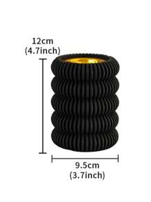 1 Stück eleganter Ziementkreis Räucherstäbchenhalter - kreative schwarz-weiße Zementring Design Räucherstäbchenhalter, akzentuiert mit Gelb, geeignet für europäischen Wohnzimmerstil, Meditation, Raumdekoration und Innen-/Außenraumdekoration, ohne Räucherstäbchen, ohne Strombedarf