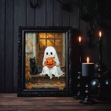 1 件鬼魂和黑猫与万圣节糖果海报、异想天开的万圣节墙壁艺术、可爱的幽灵门廊场景、秋季装饰印刷、帆布墙壁艺术、房间装饰美学、家居装饰、房间海报、房间装饰用品、浴室装饰。 - 1pc - 查看 10