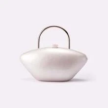 Women's Handbag In A New Style Made Of Pressed Acrylic, Evening Bag, Shoulder Bag With One Shoulder Strap, Clutch Bag For Wedding Banquets, Chain Handbag - 珍珠色 - 查看 1