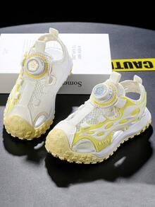 1 Pair Kids' Fashion Sport Sandals, Comfortable Close-Toed Design - Yellow - View 2